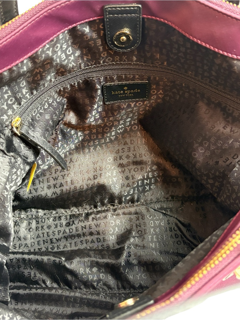 Kate Spade Wilson Road Alyse Satchel Deep Plum Nylon Crossbody Bag - Picture 7 of 14